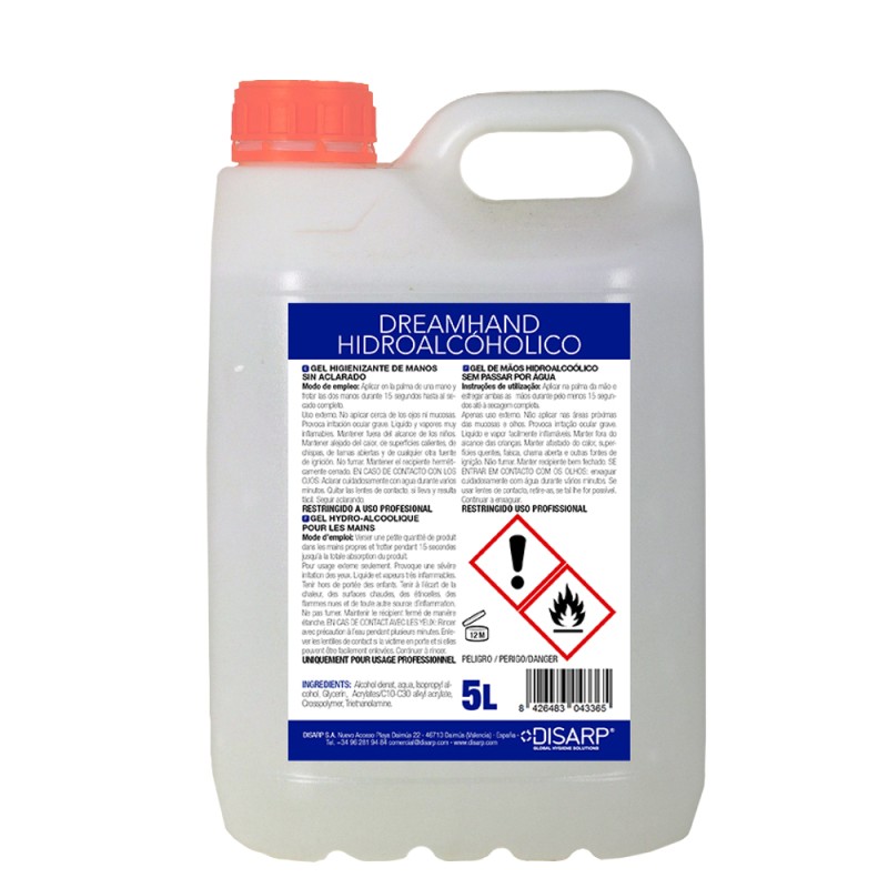Gel Igienizzante Mani Idroalcolico 5L - -Sterilizzatori e disinfettanti