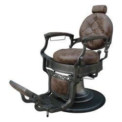 Retro Barber Chair Chicago Brown with Hydraulic Pump by i-Medstetic.  - Barber chairs - i-Medstetic