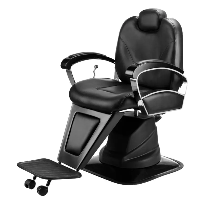 Boston Barber Chair by i-Medstetic: 360º swivel, 130º recline, black PVC.  - Barber chairs - i-Medstetic