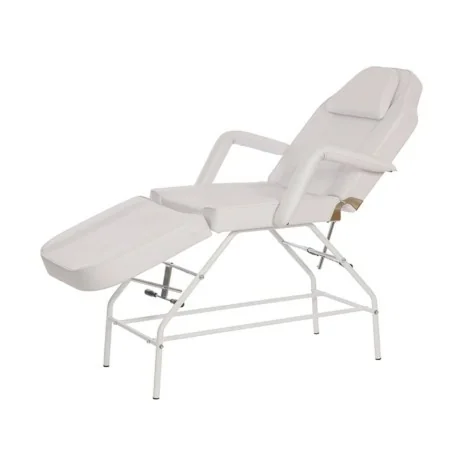 Weelko Fixed Beauty Treatment Table with Three Sections and Armrests in White - Stretchers and armchairs - Weelko