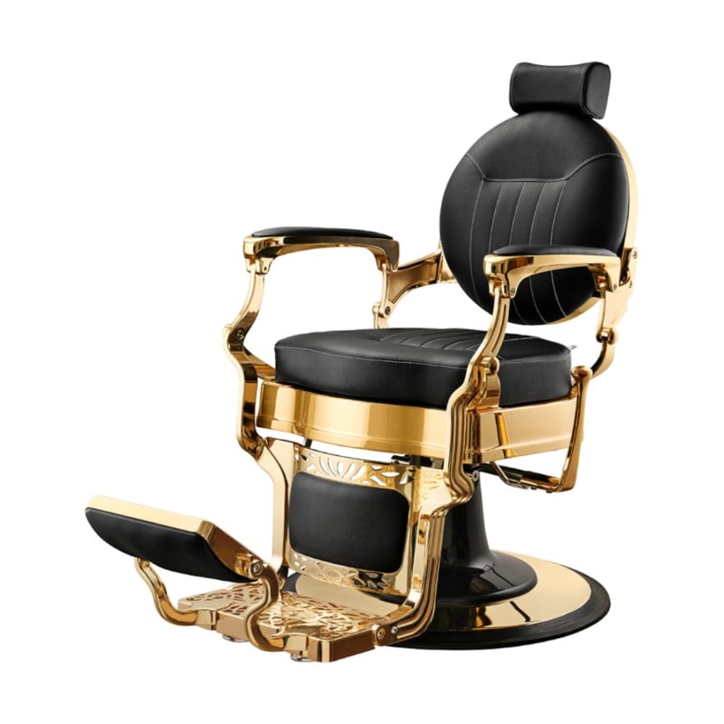 Caesar Gold Barber Chair by Weelko: Elegance and Tradition  - Barber chairs - Weelko