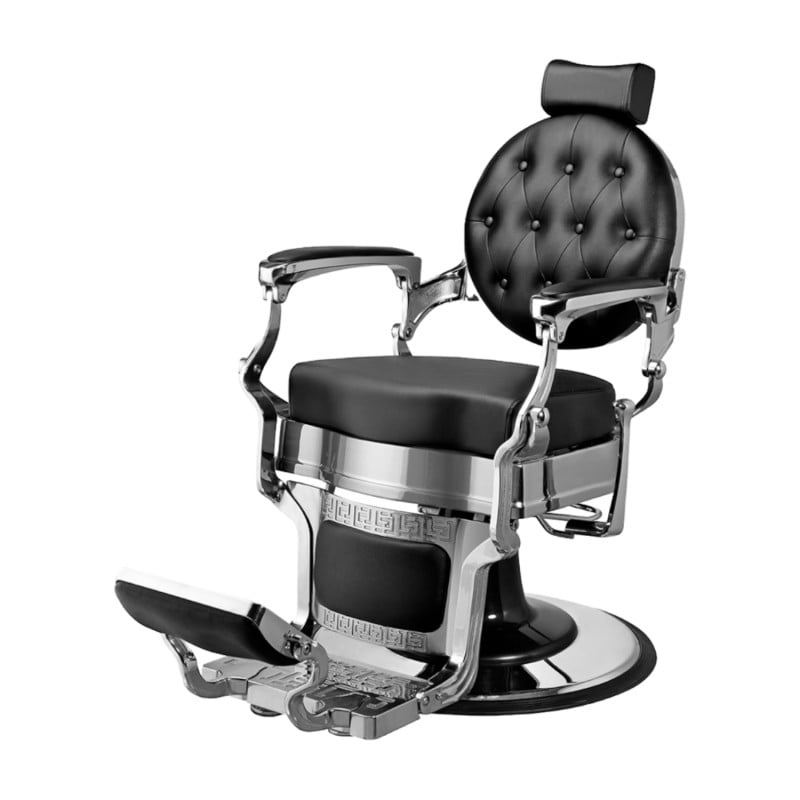 Black and Silver Buzz Barber Chair by Weelko.  - Barber chairs - Weelko