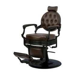 Chaise de Barbier Vintage Marron Buzz Black Weelko - Weelko - Fauteuils de barbier