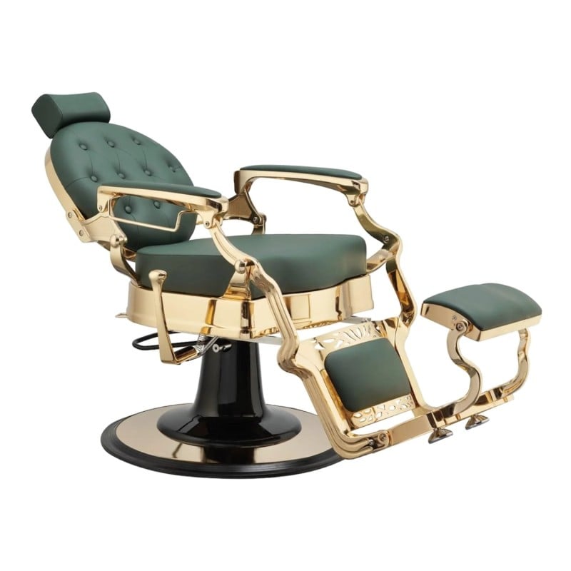 Buzz Gold Green Barber Chair by Weelko - Elegance and Comfort  - Barber chairs - Weelko