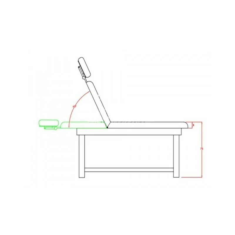 Table de spa Weelko à deux sections avec rangement et tête multipositions - Weelko - Tables de massage spa