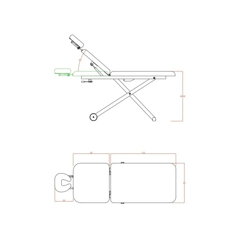 Lettino da Massaggio Elettrico Weelko Latis PVC 1 Motore - Lettini elettrici - Weelko