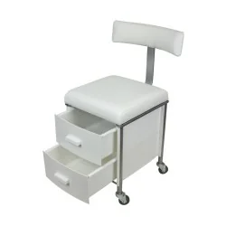 Plus Pedicure Stool com Encosto - Cadeira Confortável para Pedicure - Fezes -