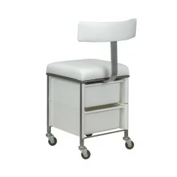 Plus Pedicure Stool com Encosto - Cadeira Confortável para Pedicure - Fezes -