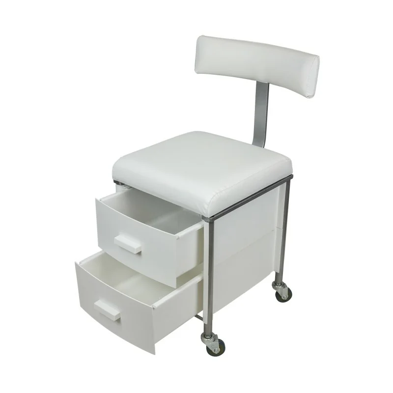 Plus Pedicure Stool com Encosto - Cadeira Confortável para Pedicure - Fezes -